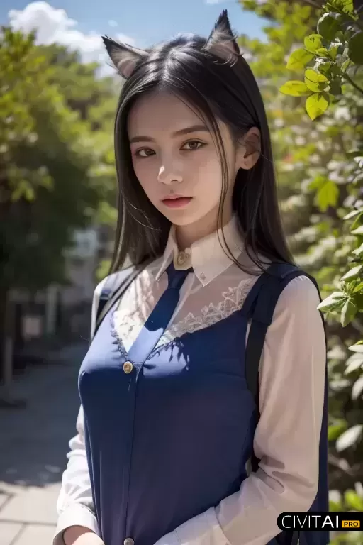 极度娇美的女孩水手服猫耳插图