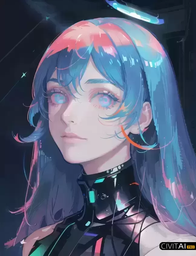 星空下的科幻美少女面孔插图